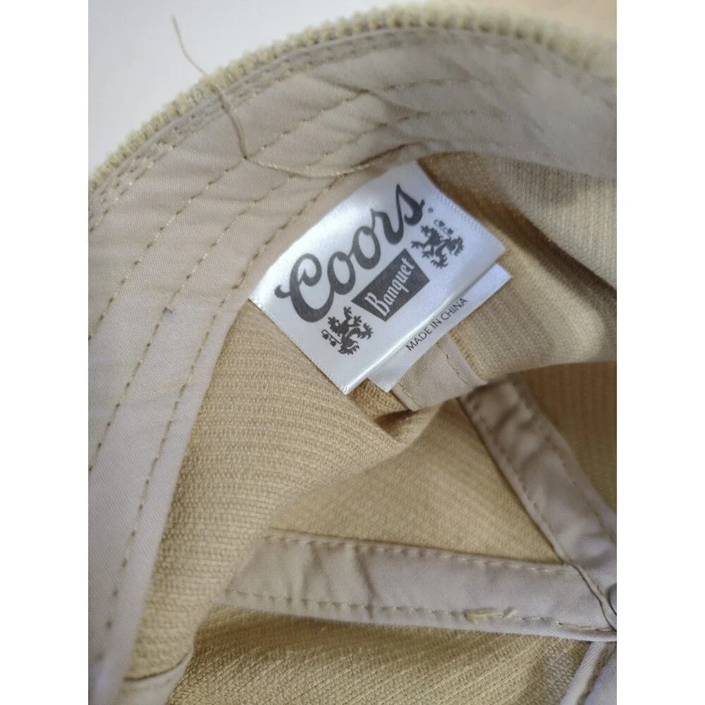 Original Coors Rodeo Banquet Hat Corduroy Snapback Tan Red Rope Cap Mad Engine